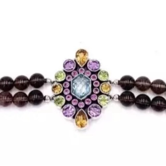 🌟Nicky Butler 925 Silver Aqua Quartz Garnet Citrine Amethyst Bracelet Brand NEW - Picture 13 of 14
